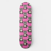 Waschbär-Muster-Design Rosa Skateboard (Vorderseite)