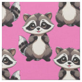 Waschbär-Muster-Design Rosa Stoff (Nahaufnahme)