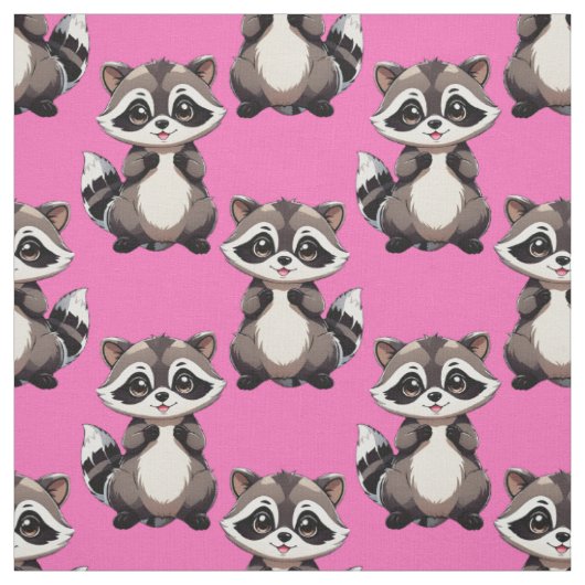 Waschbär-Muster-Design Rosa Stoff (Muster)