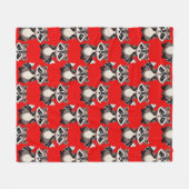 Waschbär-Muster-Design Rot  Fleecedecke (Vorderseite (Horizontal))