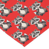Waschbär-Muster-Design Rot Kurzer Tischläufer (Ecke)
