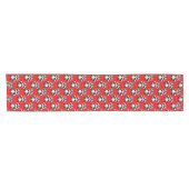 Waschbär-Muster-Design Rot Kurzer Tischläufer (Horizontal)