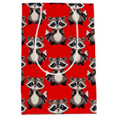 Waschbär-Muster-Design Rot Mittlere Geschenktüte (Vorderseite)