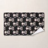 Waschbär-Muster-Design Schwarz Badhandtuch Set (Handtuch)