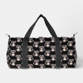 Waschbär-Muster-Design Schwarz Duffle Bag (Vorderseite)