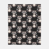 Waschbär-Muster-Design Schwarz  Fleecedecke (Vorderseite)