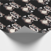 Waschbär-Muster-Design Schwarz Geschenkpapier (Ecke)