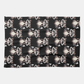 Waschbär-Muster-Design Schwarz Geschirrtuch (Horizontal)