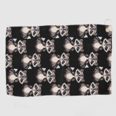 Waschbär-Muster-Design Schwarz Golfhandtuch (Horizontal)