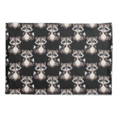Waschbär-Muster-Design Schwarz Kissenbezug (Rückseite)