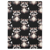 Waschbär-Muster-Design Schwarz Klemmbrett (Rückseite)
