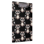 Waschbär-Muster-Design Schwarz Klemmbrett (Rechts)