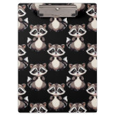 Waschbär-Muster-Design Schwarz Klemmbrett (Vorderseite)