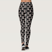 Waschbär-Muster-Design Schwarz Leggings (Rückseite)