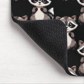 Waschbär-Muster-Design Schwarz Mousepad (Ecke)