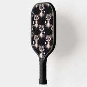 Waschbär-Muster-Design Schwarz Pickleball Schläger (Links)