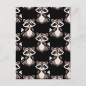 Waschbär-Muster-Design Schwarz Postkarte (Vorderseite)