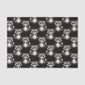 Waschbär-Muster-Design Schwarz Seidenpapier (Vorderseite)