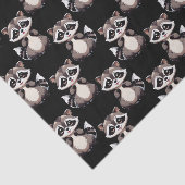 Waschbär-Muster-Design Schwarz Seidenpapier (Ausschnitt)