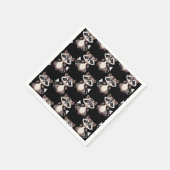 Waschbär-Muster-Design Schwarz  Serviette (Ecke)