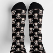 Waschbär-Muster-Design Schwarz Socken (Oben)