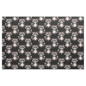 Waschbär-Muster-Design Schwarz Stoff (Fat Quarter (45,7 x 55,9 cm))
