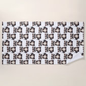 Waschbär-Muster-Design Schwarz Strandtuch (Vorderseite)