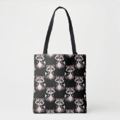 Waschbär-Muster-Design Schwarz Tasche (Vorderseite)
