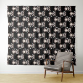 Waschbär-Muster-Design Schwarz Wandteppich (Beispiel (Horizontal))