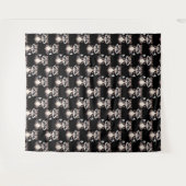 Waschbär-Muster-Design Schwarz Wandteppich (Vorderseite (Horizontal))