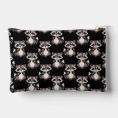 Waschbär-Muster-Design Schwarz Zubehörtasche (Rückseite)