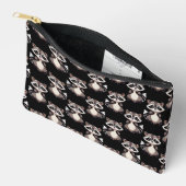 Waschbär-Muster-Design Schwarz Zubehörtasche (Offen)