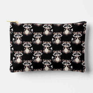 Waschbär-Muster-Design Schwarz Zubehörtasche
