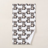Waschbär-Muster-Design Weiß Badhandtuch Set (Handtuch)