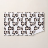 Waschbär-Muster-Design Weiß Badhandtuch Set (Handtuch)