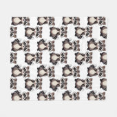 Waschbär-Muster-Design Weiß Fleecedecke (Vorderseite (Horizontal))