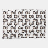 Waschbär-Muster-Design Weiß Geschirrtuch (Horizontal)