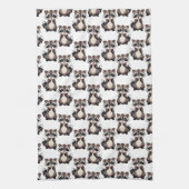 Waschbär-Muster-Design Weiß Geschirrtuch (Vertikal)