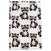Waschbär-Muster-Design Weiß Mittlere Geschenktüte (Vorderseite)