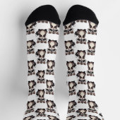 Waschbär-Muster-Design Weiß Socken (Oben)