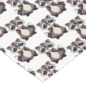 Waschbär-Muster-Design Weiß Tischdecke (Schrägansicht)