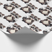 Waschbär-Musterdesign Weiß Geschenkpapier (Ecke)