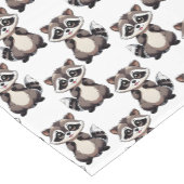 Waschbär-Musterdesign Weiß Kurzer Tischläufer (Ecke)