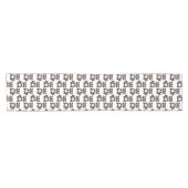 Waschbär-Musterdesign Weiß Kurzer Tischläufer (Horizontal)