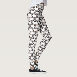 Waschbär-Musterdesign Weiß Leggings