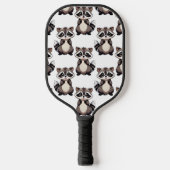 Waschbär-Musterdesign Weiß Pickleball Schläger (Vorderseite)