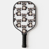 Waschbär-Musterdesign Weiß Pickleball Schläger (Rückseite)
