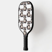 Waschbär-Musterdesign Weiß Pickleball Schläger (Links)