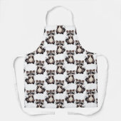 Waschbär-Musterdesign Weiß Schürze (Vorderseite)