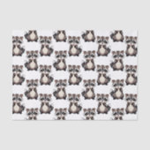 Waschbär-Musterdesign Weiß Seidenpapier (Vorderseite)